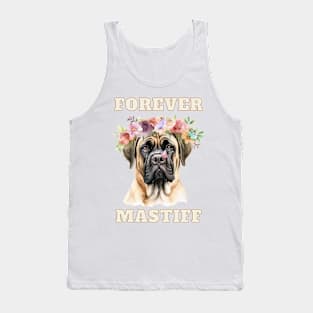 Forever Mastiff - Cute English Mastiff with Flowers Tank Top